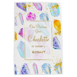 Sacola Para Presentes Média Aniversário do Gem Party Crystals Moz