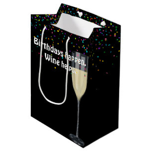 Sacola Para Presentes Média Aniversário do Vinho Branco