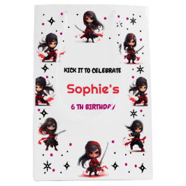 Sacola Para Presentes Média Aniversário feminino estilo Ninja