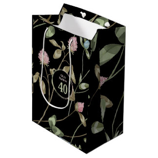 Sacola Para Presentes Média Aniversário Romântico - Floral de Vestuário Rosa P