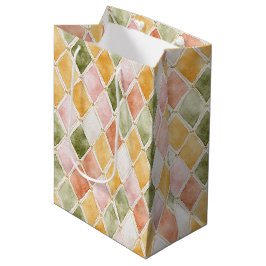 Sacola Para Presentes Média Aniversário Rosa Bege Laranja Verde Amarelo