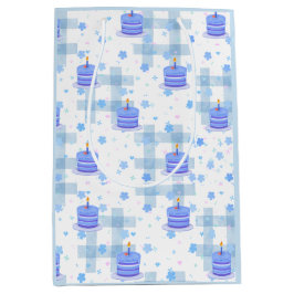 Sacola Para Presentes Média Aniversário Temático de Azul