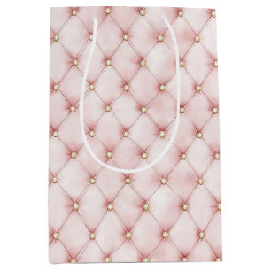 Sacola Para Presentes Média Aniversário Tufts Dourado Rubor Rosa