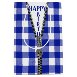 Sacola Para Presentes Média Aniversário Zipper Na Xadrez De Buffalo