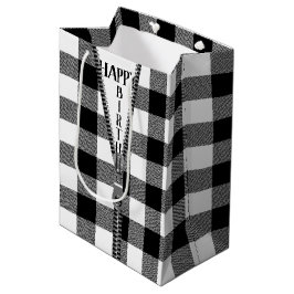 Sacola Para Presentes Média Aniversário Zipper Na Xadrez De Buffalo