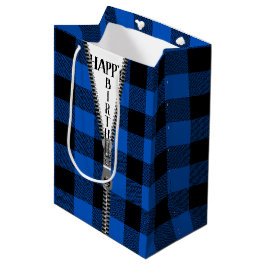 Sacola Para Presentes Média Aniversário Zipper Na Xadrez De Buffalo