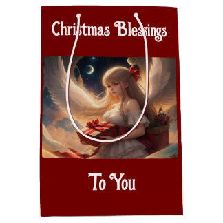 Sacola Para Presentes Média Anjo Adorável Com Presentes Saco De Presente