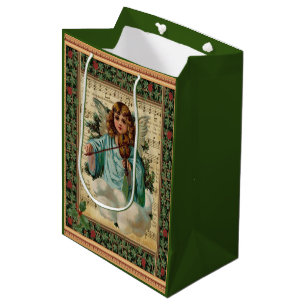Sacola Para Presentes Média Anjo de Natal com Violin