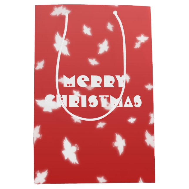 Sacola Para Presentes Média Anjos de Natal (Frente)