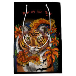 Sacola Para Presentes Média Ano Chinês do Tigre
