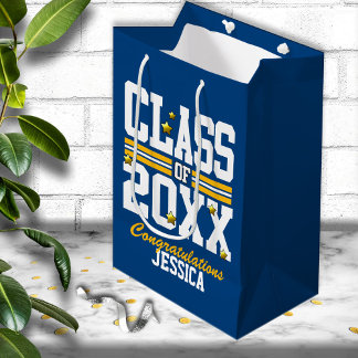 Sacola Para Presentes Média Ano de Conclusão do Curso Azul|Amarelo