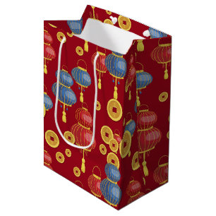 Sacola Para Presentes Média Ano Novo Chinês Feliz