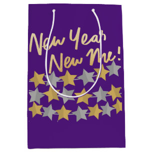 Sacola Para Presentes Média Ano Novo Eu, Feliz ano novo 2022 Roxo Festivo