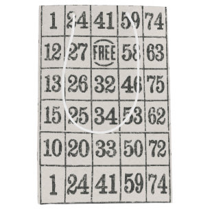 Sacola Para Presentes Média Antigo Bingo Card Gift Bag