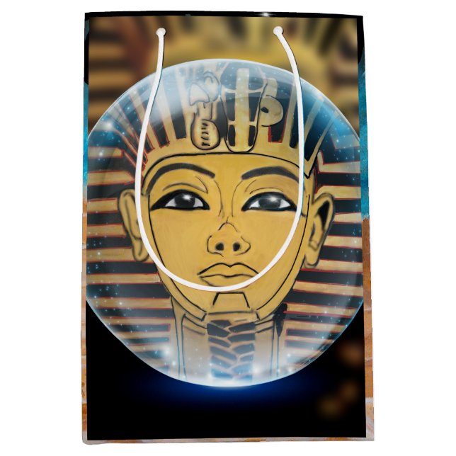 Sacola Para Presentes Média Antigo Egito Pharaoh King (Frente)