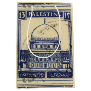 Sacola Para Presentes Média antigo selo palestino 1920_ palestine folklor