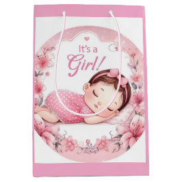 Sacola Para Presentes Média Anúncio de Bebê Menina Fofa