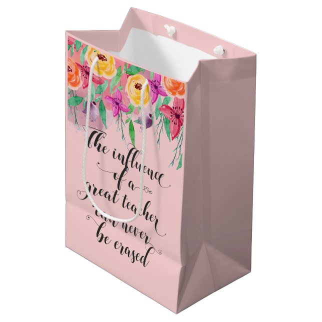 Sacola Para Presentes Média Apreciação de professor presente embrulhar yoga no (Frente inclinada)