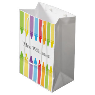 Sacola Para Presentes Média Apreciação Personalizada do Arco-Íris dos Profe