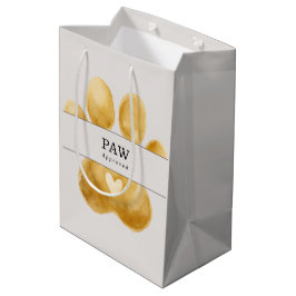 Sacola Para Presentes Média Aprovado pela Pata | Presente Caseiro Bege Preto D