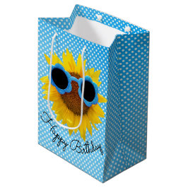 Sacola Para Presentes Média Aqua Sunglass Em Girassol