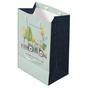 Sacola Para Presentes Média Aqua Verde Qualquer Carro Festa de aniversário Ida