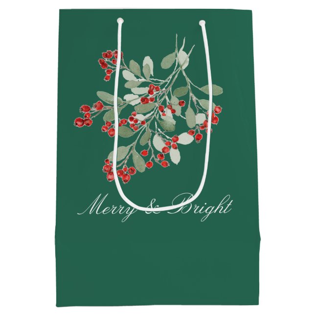 Sacola Para Presentes Média Aquarela Holly (Verso)
