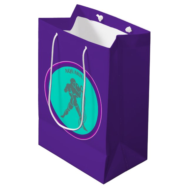 Sacola Para Presentes Média Aquarius Gift Bag (Frente inclinada)