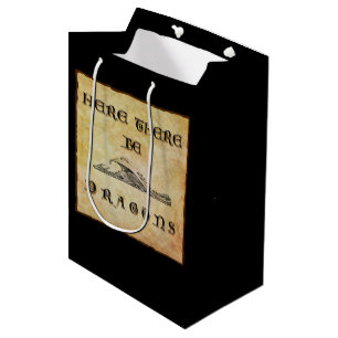 Sacola Para Presentes Média Aqui Há Dragões