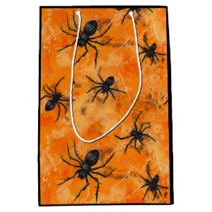 Sacola Para Presentes Média Aranhas do Halloween Góticas - Estação de Spooky