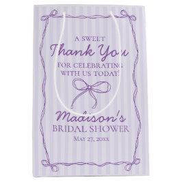 Sacola Para Presentes Média Arco de Coquete Purple Pastel Favor de Noivado