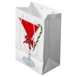 Sacola Para Presentes Média Arco de Natal no Coquetel Martini