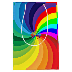 Sacola Para Presentes Média Arco-Íris Colorido Mandala-46556