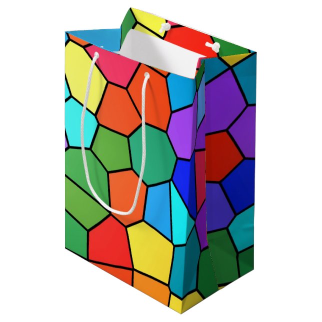 Sacola Para Presentes Média Arco-Íris de Vidro Estreito (Frente inclinada)