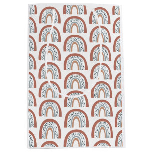 Sacola Para Presentes Média Arco-Íris Neutro Cute Moderno Boho