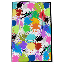 Sacola Para Presentes Média Arco-Íris Pintado Artista Gift Bag