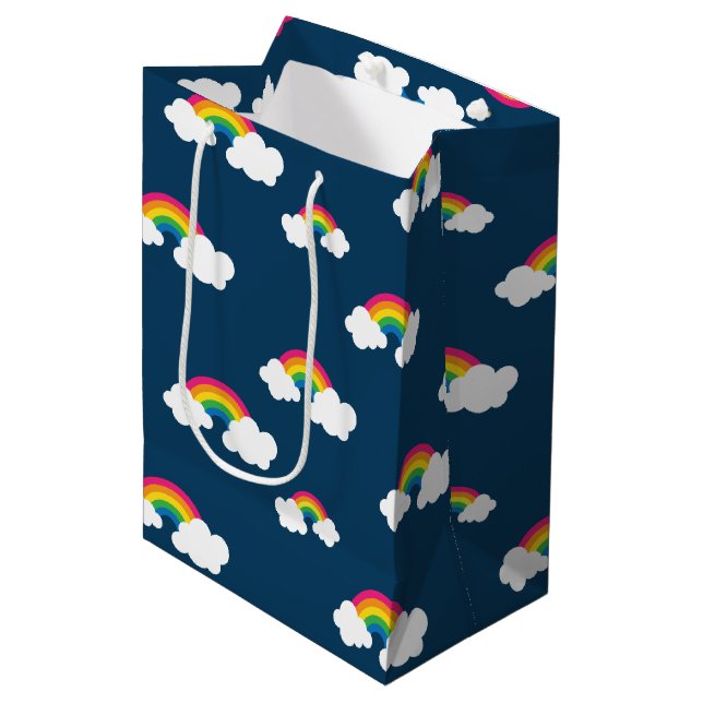 Sacola Para Presentes Média Arco-Íris - Saco de Presente Médio (Frente inclinada)