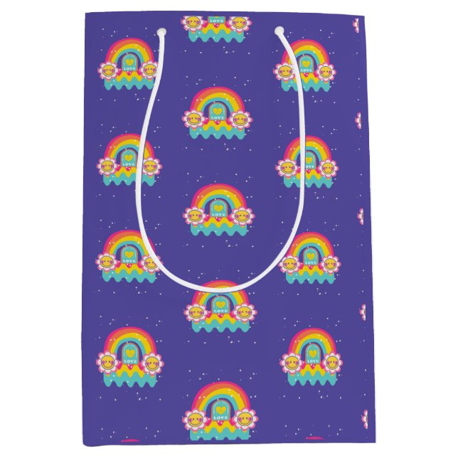 Sacola Para Presentes Média Arco-íris se ame (Frente)