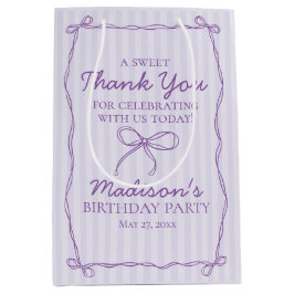 Sacola Para Presentes Média Arco Púrpura Pastel Strik Birthday Favor