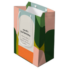 Sacola Para Presentes Média Arco Retroativo Colorido De Groovy Colorido Qualqu