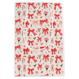 Sacola Para Presentes Média Arcos florescentes - Padrão Floral e de Fita