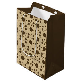 Sacola Para Presentes Média Areia Floral Micro Marrom Escuro