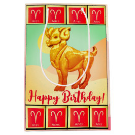 Sacola Para Presentes Média Áries - Saco de Presente de Aniversário Médio