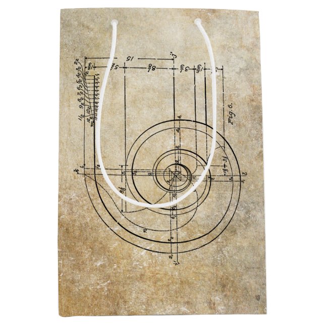 Sacola Para Presentes Média Arquitetura de coluna de rolagem (Frente)