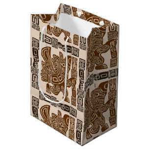 Sacola Para Presentes Média Arte Antiga Tribal do Guerreiro de Águia Asteca