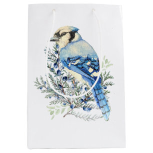 Sacola Para Presentes Média Arte de Campo de Azul-Marinho de Gaio-Azul em Mirt
