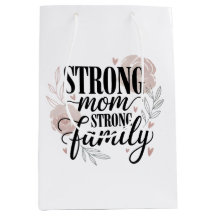 Arte de Citação Floral de Mãe Forte Família Forte