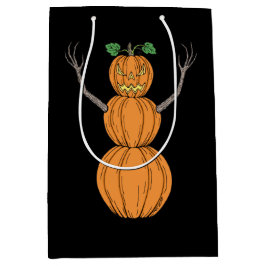 Sacola Para Presentes Média Arte de Halloween do Homem Abóbora