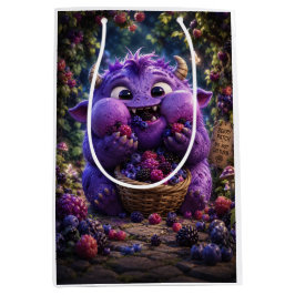 Sacola Para Presentes Média Arte de Monstro Fofo Bandido de Frutas Fantasia Fl