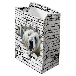 Sacola Para Presentes Média Arte de Quebra de Parede Polar 3D - Safari Realist